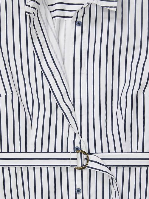 Ženske Tommy Hilfiger Adaptive Long Sleeve Stripe Shirt Haljine Plava | TH289BYM