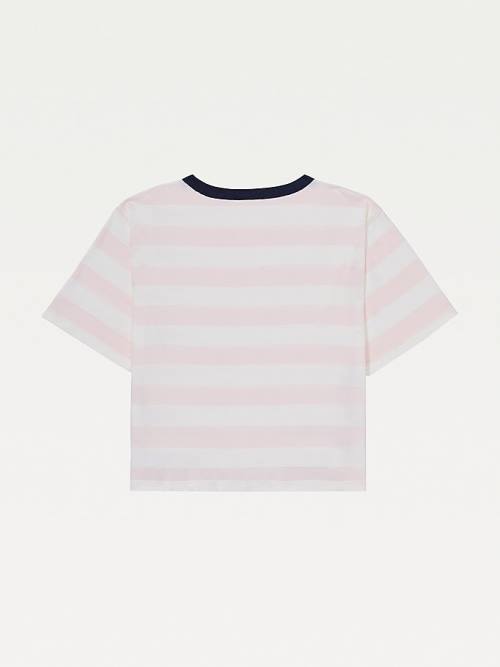 Ženske Tommy Hilfiger Adaptive Organic Cotton Majice Roza | TH039SCZ