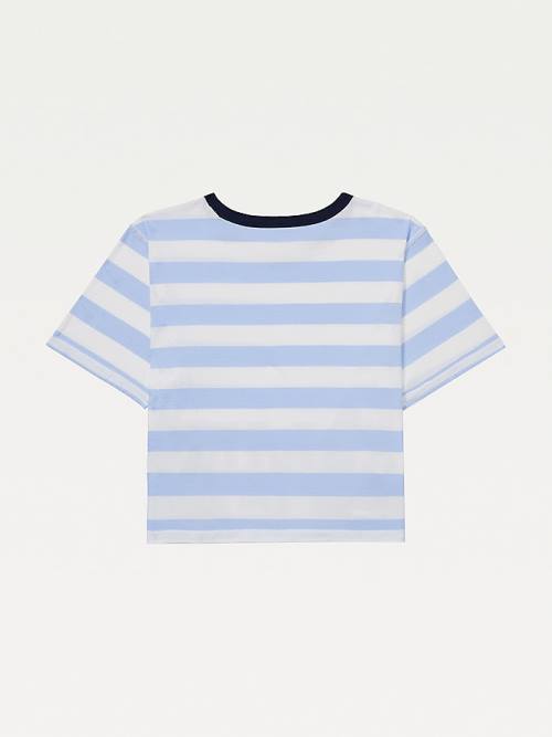 Ženske Tommy Hilfiger Adaptive Organic Cotton Majice Plava | TH876YRO