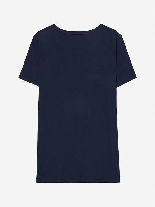 Ženske Tommy Hilfiger Adaptive Pure Cotton Logo Majice Plava | TH907JGL