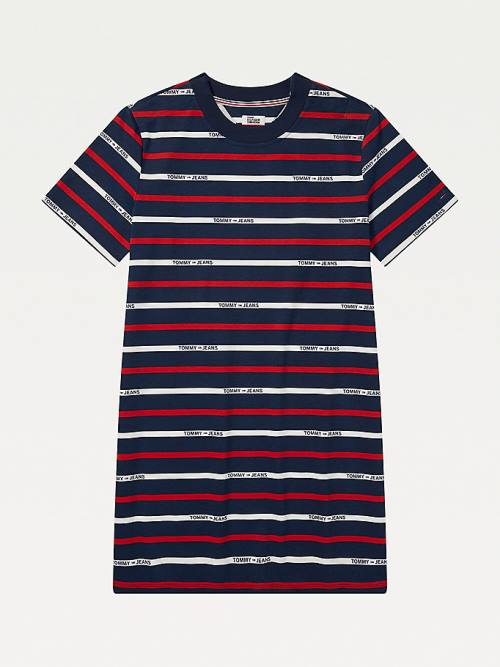 Ženske Tommy Hilfiger Adaptive Stripe Print Haljine Plava | TH918PBM