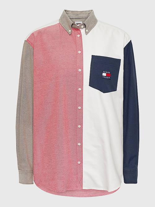 Ženske Tommy Hilfiger Archive Colour-Blocked Overshirt Košulje Plava | TH981ZYQ