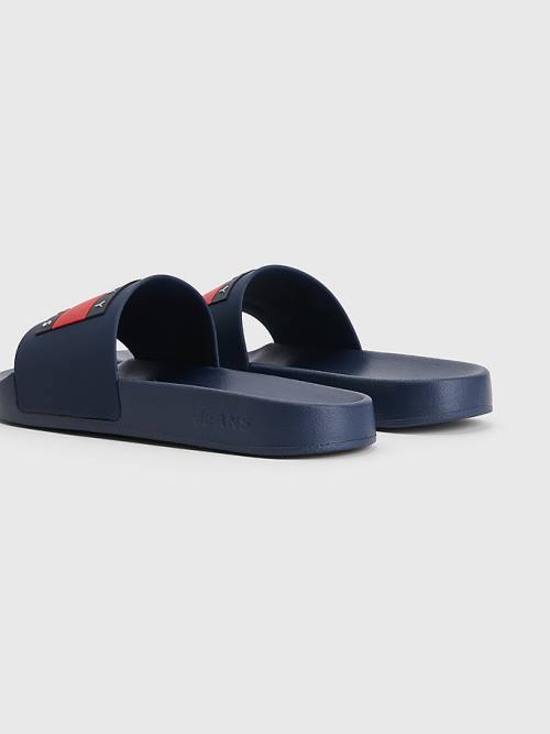 Ženske Tommy Hilfiger Badge Slides Sandale Plava | TH582RQN