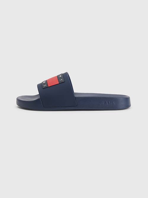 Ženske Tommy Hilfiger Badge Slides Sandale Plava | TH582RQN