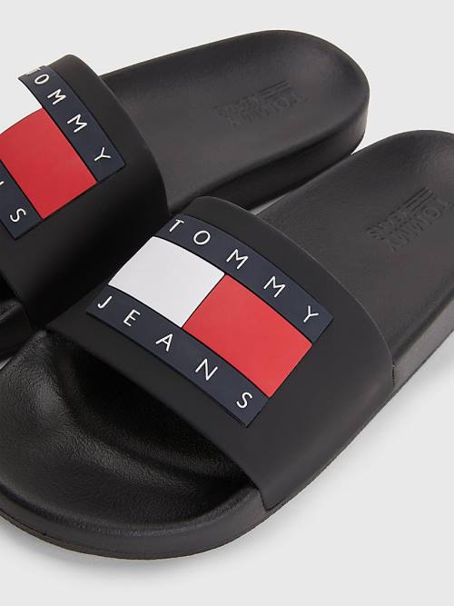 Ženske Tommy Hilfiger Badge Slides Sandale Crna | TH852XEH