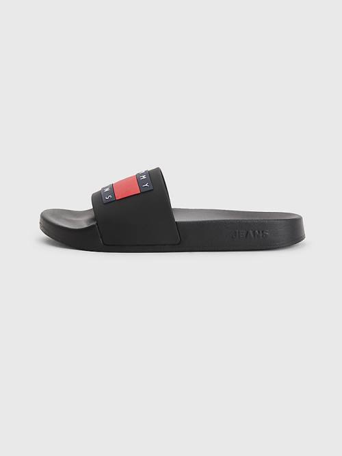 Ženske Tommy Hilfiger Badge Slides Sandale Crna | TH852XEH