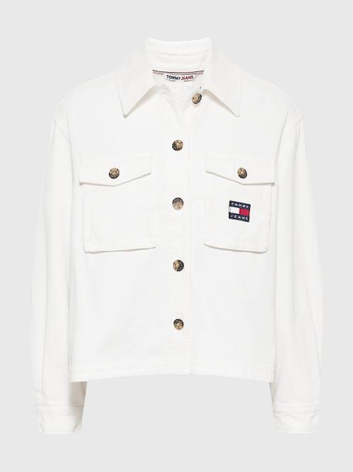 Ženske Tommy Hilfiger Badge Surplus Overshirt Košulje Bela | TH061KVI