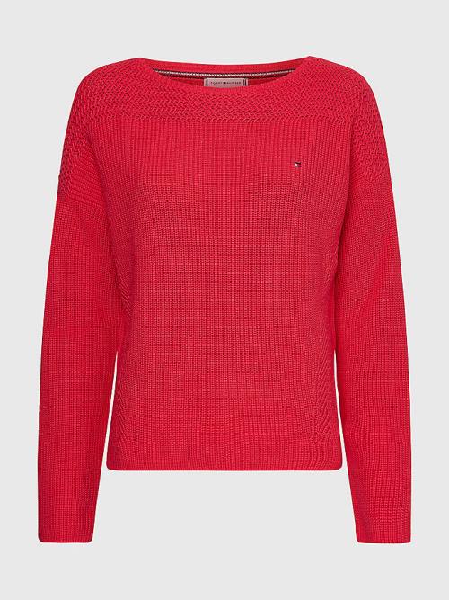 Ženske Tommy Hilfiger Boat Neck Relaxed Fit Jumper Džemper Roza | TH367UDF