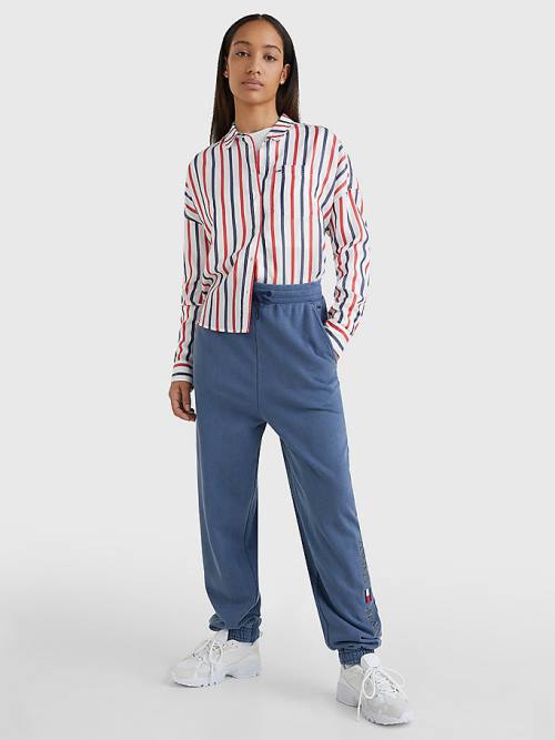 Ženske Tommy Hilfiger Boxy Stripe Košulje Bela | TH192EHM