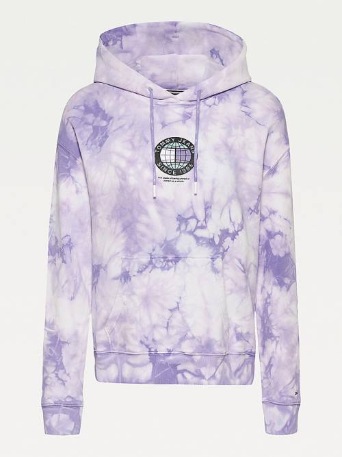 Ženske Tommy Hilfiger Boxy Tie-Dye Duks Hoodie Ljubičasta | TH053CHN