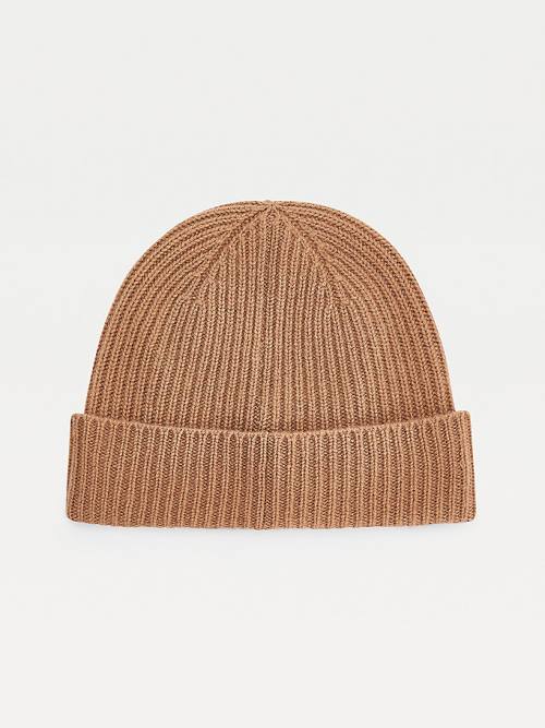 Ženske Tommy Hilfiger Cashmere Crest Shield Beanie Kape Bež | TH637BCR