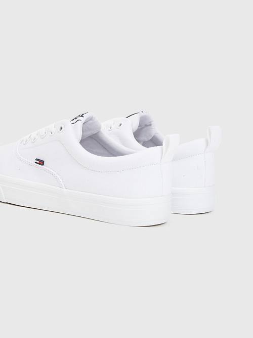 Ženske Tommy Hilfiger Classics Low-Top Cotton Patike Bela | TH639ATM