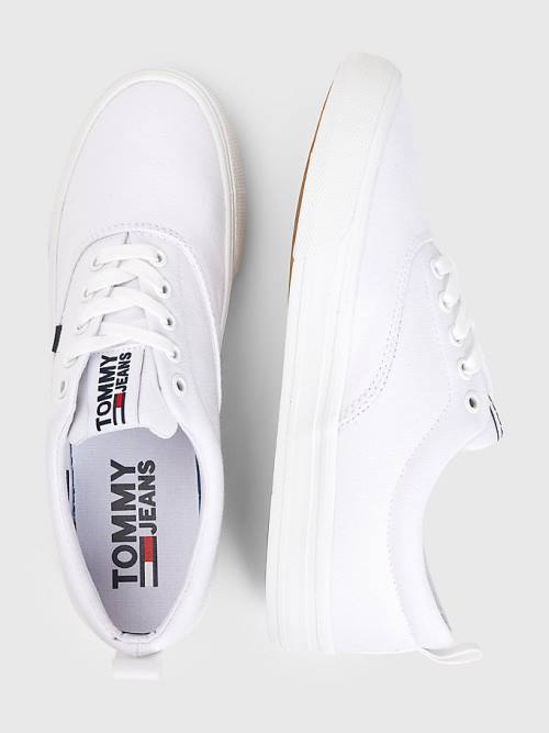 Ženske Tommy Hilfiger Classics Low-Top Cotton Patike Bela | TH639ATM