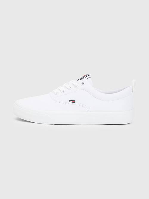 Ženske Tommy Hilfiger Classics Low-Top Cotton Patike Bela | TH639ATM