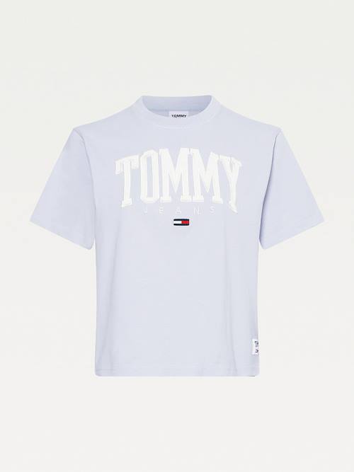 Ženske Tommy Hilfiger College Organic Cotton Boyfriend Fit Majice Ljubičasta | TH341RCX