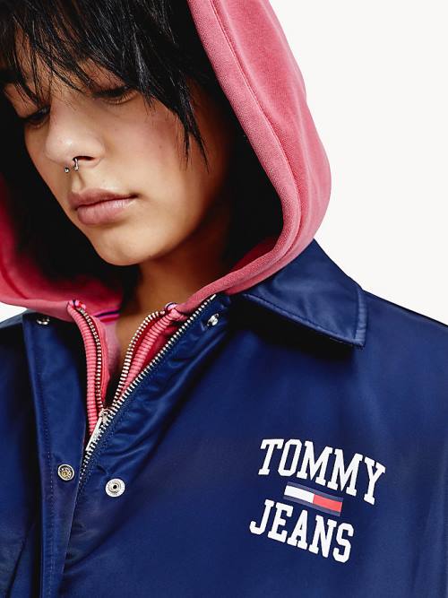 Ženske Tommy Hilfiger College Recycled Coach Jakna Plava | TH340GVE