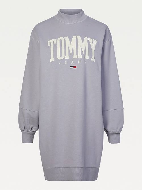 Ženske Tommy Hilfiger College Sweatshirt Haljine Ljubičasta | TH463XBJ