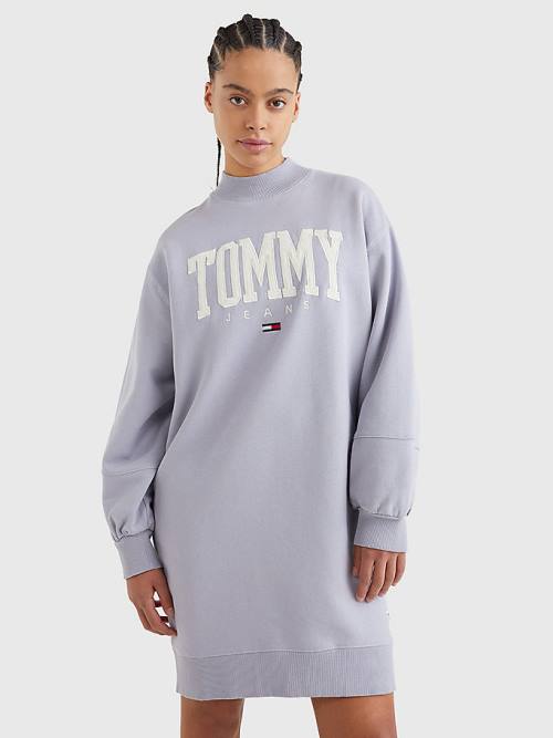 Ženske Tommy Hilfiger College Sweatshirt Haljine Ljubičasta | TH463XBJ