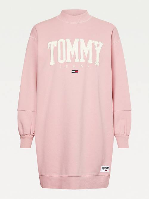 Ženske Tommy Hilfiger College Sweatshirt Haljine Roza | TH607SRA