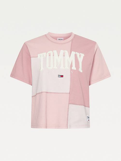 Ženske Tommy Hilfiger College Tonal Cut-And-Sewn Boyfriend Majice Roza | TH518QKH