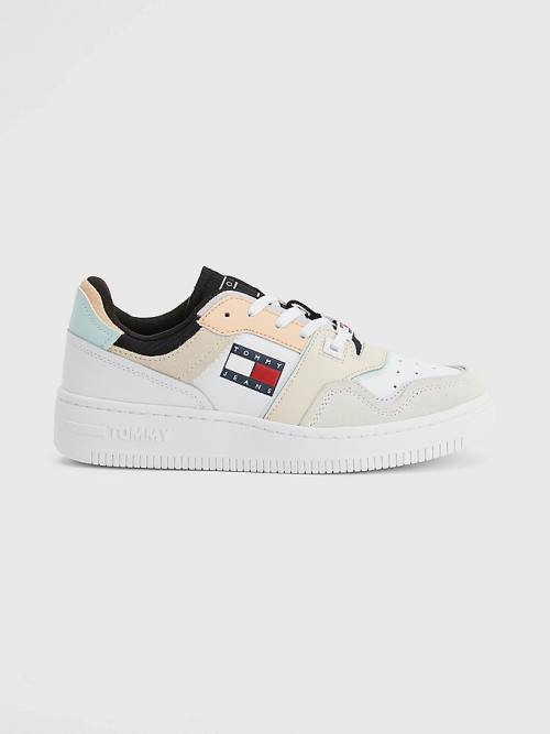 Ženske Tommy Hilfiger Colour-Blocked Basket Patike Bela | TH928WIU