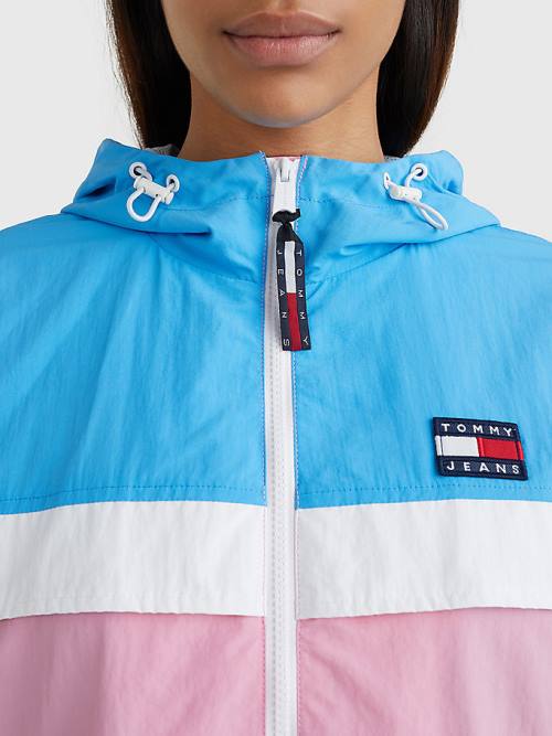 Ženske Tommy Hilfiger Colour-Blocked Chicago Windbreaker Jakna Roza | TH406VDO