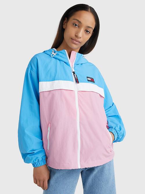 Ženske Tommy Hilfiger Colour-Blocked Chicago Windbreaker Jakna Roza | TH406VDO