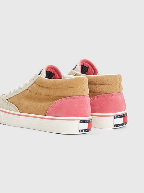 Ženske Tommy Hilfiger Colour-Blocked Mid Top Patike Bež | TH309AZG