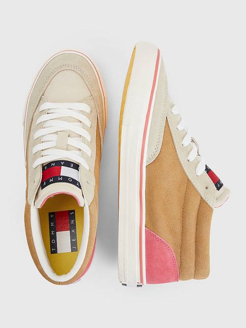 Ženske Tommy Hilfiger Colour-Blocked Mid Top Patike Bež | TH309AZG