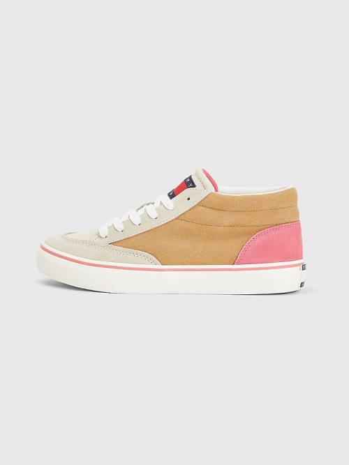 Ženske Tommy Hilfiger Colour-Blocked Mid Top Patike Bež | TH309AZG