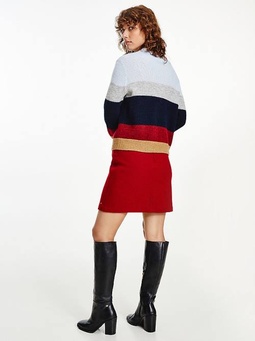 Ženske Tommy Hilfiger Colour-Blocked Mock Turtleneck Jumper Džemper Plava | TH712ULR