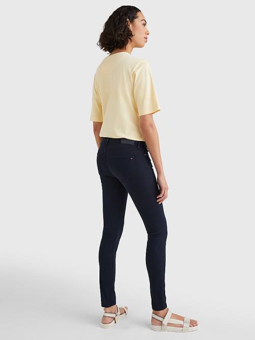 Ženske Tommy Hilfiger Como Mid Rise Skinny TH Flex Farmerke Plava | TH159JWS