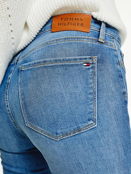 Ženske Tommy Hilfiger Como Mid Rise Skinny TH Flex Farmerke Denim Plava | TH592UCT