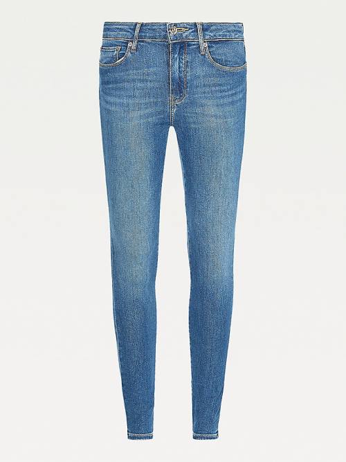 Ženske Tommy Hilfiger Como Mid Rise Skinny TH Flex Farmerke Denim Plava | TH592UCT