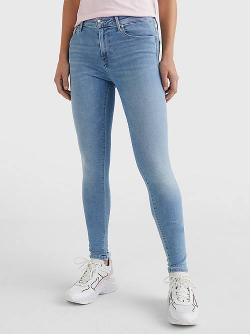 Ženske Tommy Hilfiger Como Mid Rise Skinny TH Flex Farmerke Denim Plava | TH751KRO