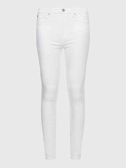 Ženske Tommy Hilfiger Como Mid Rise Skinny TH Flex Farmerke Bela | TH954YKJ