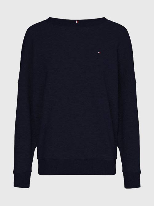 Ženske Tommy Hilfiger Crew Neck Relaxed Fit Duksevi Plava | TH361HNT