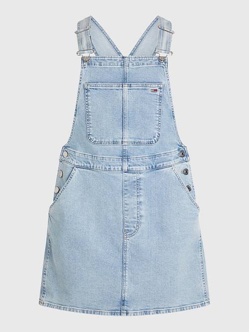 Ženske Tommy Hilfiger Curve Denim Dungaree Haljine Denim Plava | TH092WIM