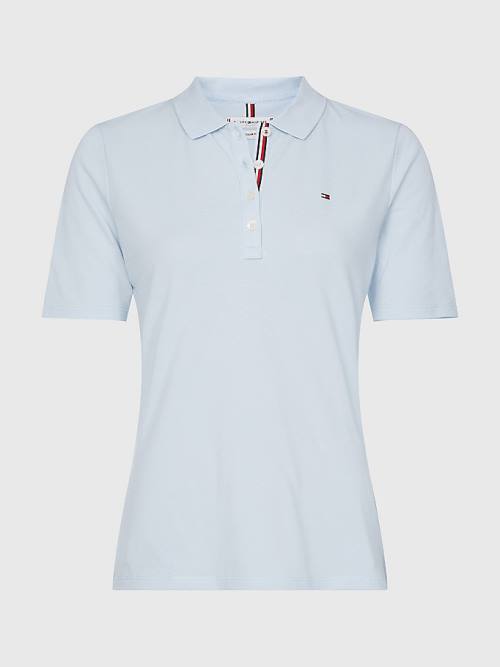 Ženske Tommy Hilfiger Curve Essential Placket Detail Polo Majice Plava | TH598STC