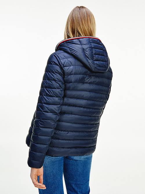 Ženske Tommy Hilfiger Curve Essential Removable Hood Down Jakna Plava | TH189YOT