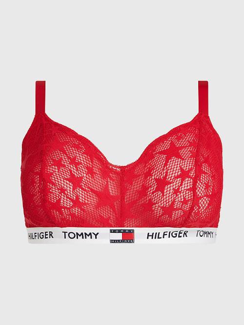 Ženske Tommy Hilfiger Curve Tommy 85 Star Lace Triangle Bra Donji veš Crveni | TH023TGY