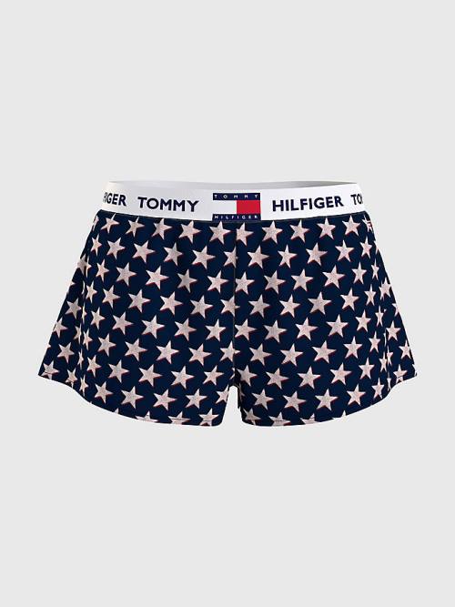 Ženske Tommy Hilfiger Curve Tommy 85 Star Print Logo Waistband Shorts Pidžama Bež | TH402UPI