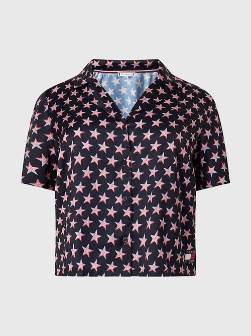 Ženske Tommy Hilfiger Curve Tommy 85 Star Print Shirt Pidžama Bež | TH426BAF