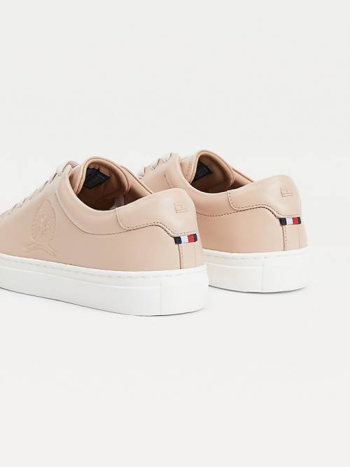 Ženske Tommy Hilfiger Elevated Crest Leather Patike Bež | TH128KHL