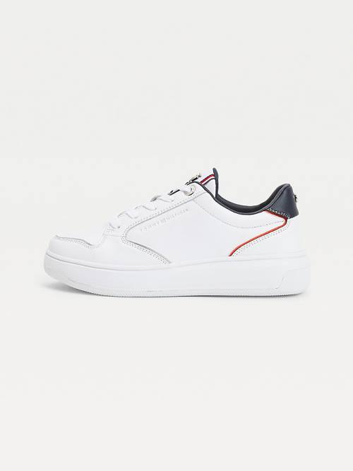 Ženske Tommy Hilfiger Elevated Cupsole Leather Patike Plava | TH301QRF