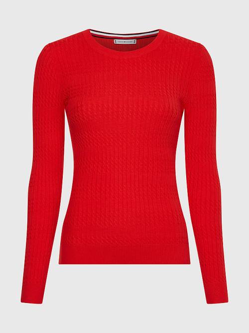 Ženske Tommy Hilfiger Essential Cable Knit Jumper Džemper Narandžasta | TH479AUQ