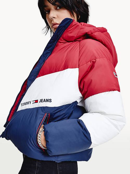 Ženske Tommy Hilfiger Essential Down Chevron Puffer Jakna Crveni | TH435BZU