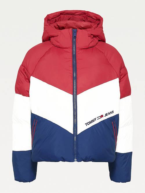 Ženske Tommy Hilfiger Essential Down Chevron Puffer Jakna Crveni | TH435BZU