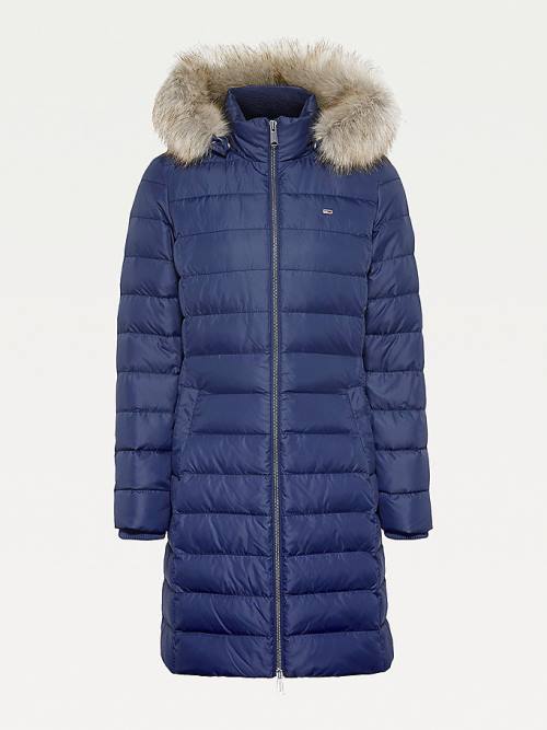 Ženske Tommy Hilfiger Essential Hooded Down Coat Jakna Plava | TH372RHL