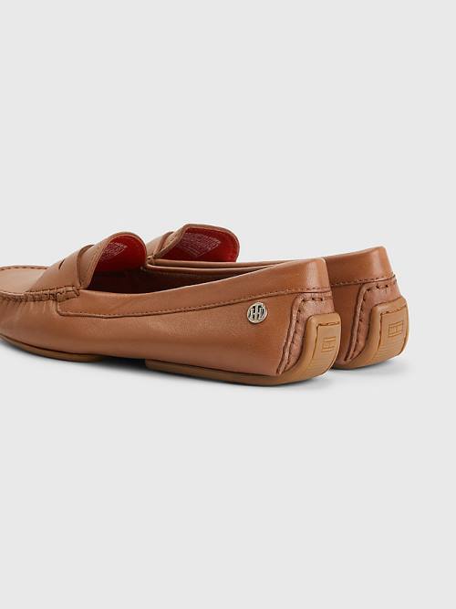 Ženske Tommy Hilfiger Essential Leather Moccasins Mokasine Braon | TH409GYL